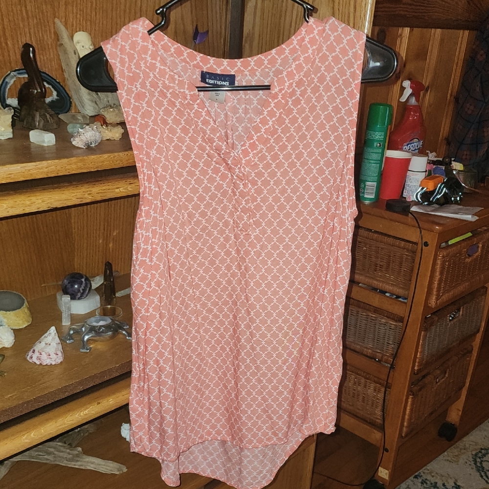 Basic Editions Coral Sleeveless Blouse